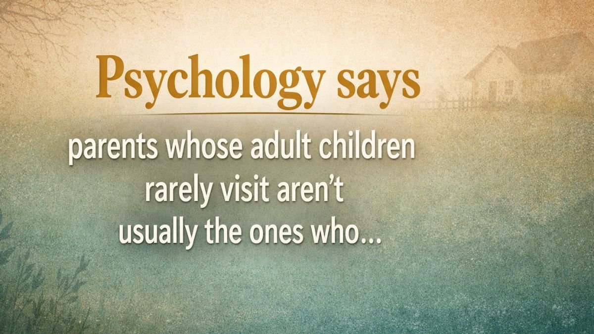 "Psychology says parents whose adult children rarely visit aren't usually the ones who…